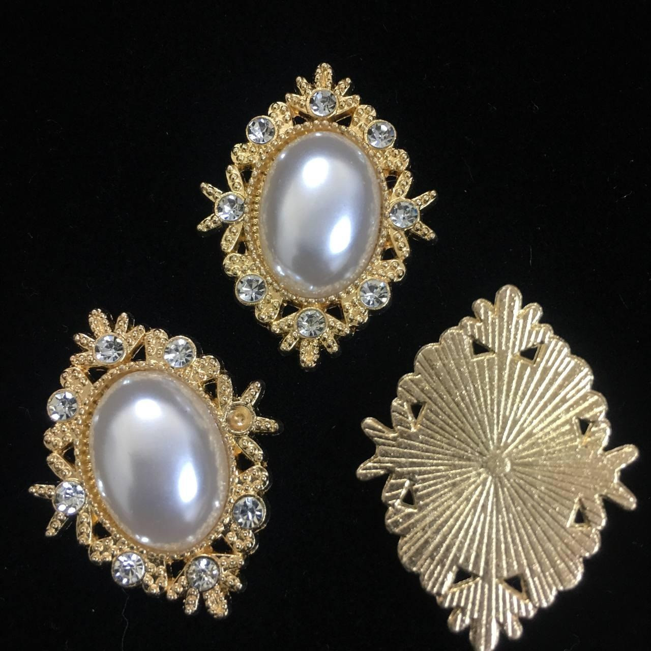 Декоративный елемент  Gold з перлиною, 33х25мм