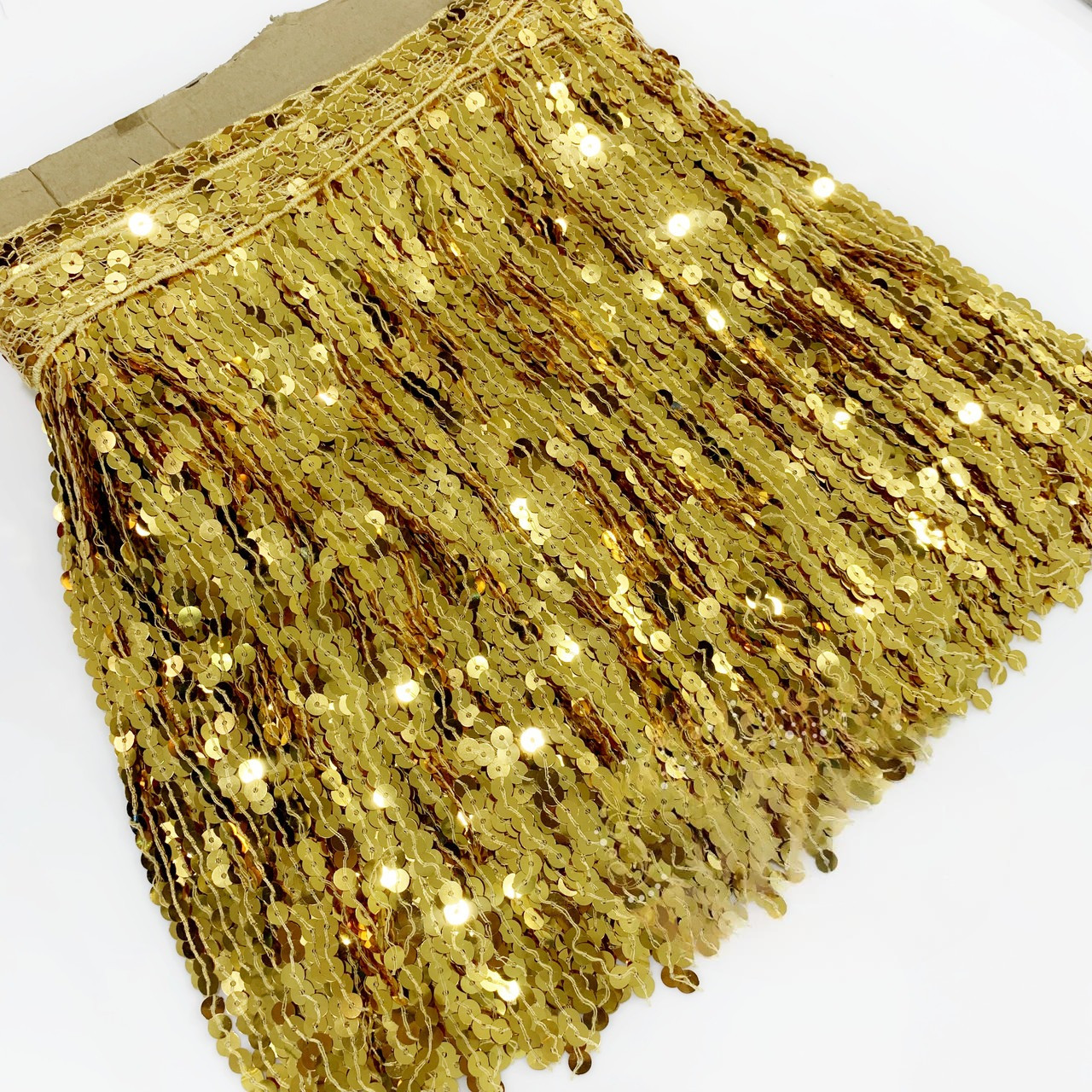 Паєткова бахрома, колір Gold, висота 28 см*1 м