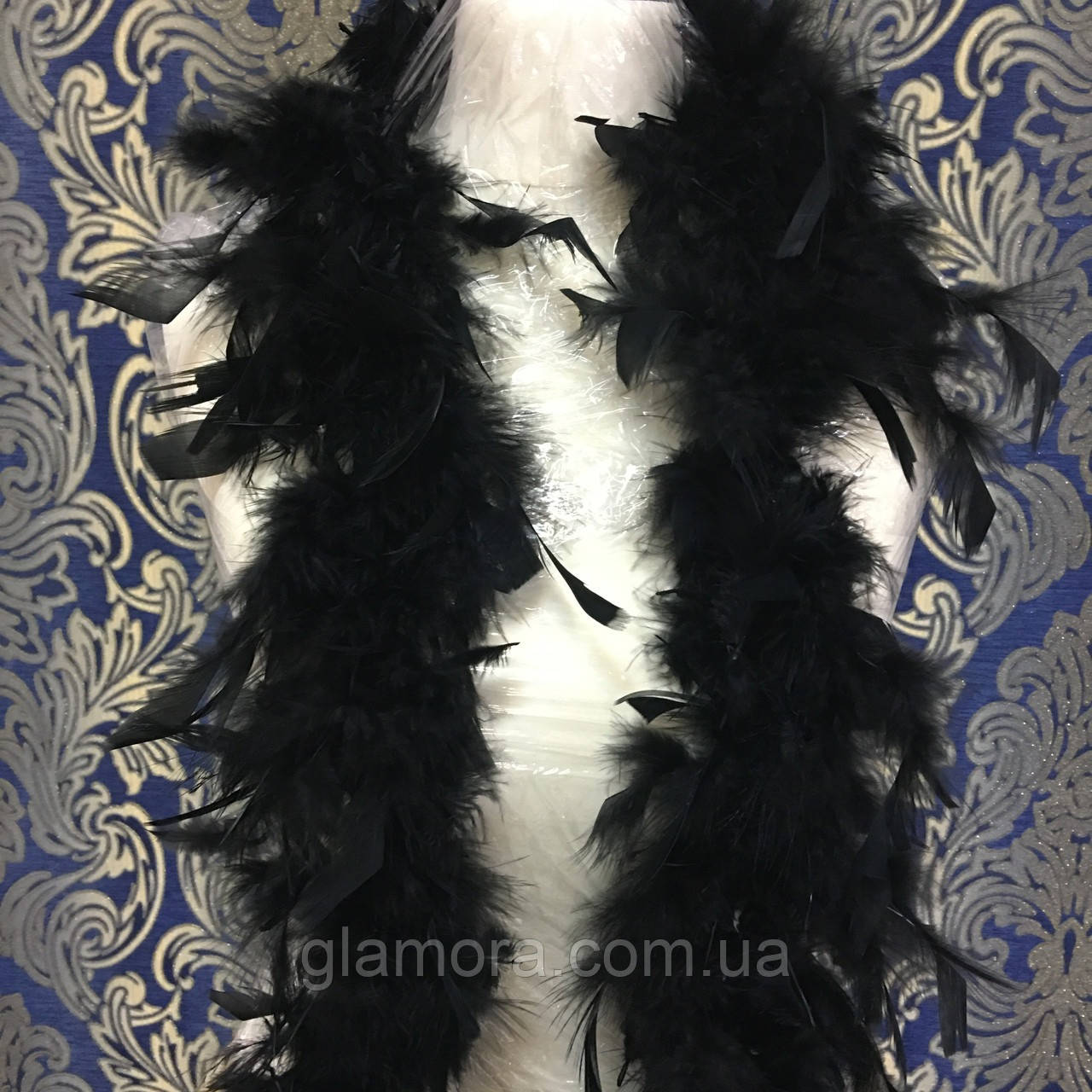 Боя пір'яне індиче (~60 g). Довжина 1,8 м. Колір Black, фото 1