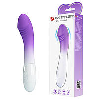 Вибратор для точки G ребристый бело-фиолетовый Lybaile Pretty Love Elemental Vibrator Talla