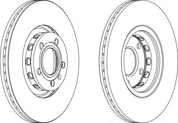 Тормозной диск передний Audi A4(2000-2008) Ferodo(DDF1707)