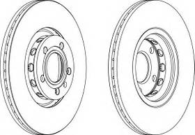 Тормозной диск передний Audi A4(2000-2008) Ferodo(DDF1707)