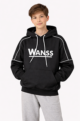 Модне худі для підлітка чорне Wanss (10-14 років)