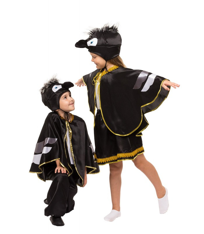 Карнавальный костюм Вороны для девочки весенний на праздник Весны (4-9 лет) - фото 3 - id-p495579141