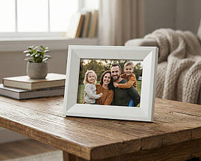 Фоторамка вертикальна- горизонтальна для фотографій під дерево білого кольору 10х15 см.
