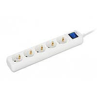 Мережевий фільтр 2E (5xТипF) 3m White (2E-U05ESM3)