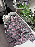 Сорочка з камінцями + пояс, фланель 42-46 (6) син1532-324