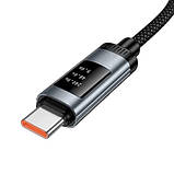 Кабель USB Type-C 100W PD з підтримкою швидкого заряджання індикацією для заряджання ноутбука смартфона Hoco 1.2m Power Delivery, фото 2
