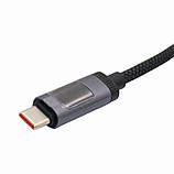 Кабель USB Type-C 100W PD з підтримкою швидкого заряджання індикацією для заряджання ноутбука смартфона Hoco 1.2m Power Delivery, фото 5