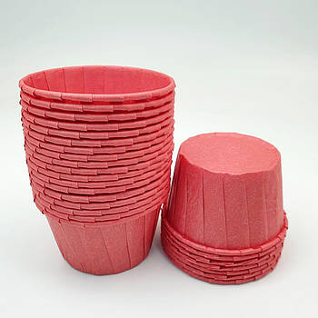 Паперова форма для мафінів із бортиком Червона 25 шт