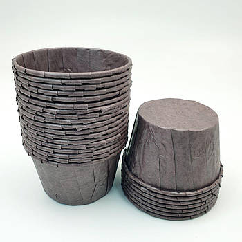 Паперова форма для мафінів із бортиком Коричнева 25 шт