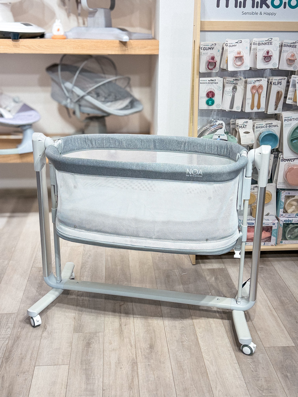 Дитяче приставне ліжечко-манеж El Camino ME 1125 NOA, Graphite, фото 1