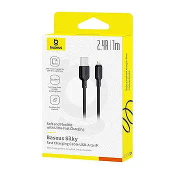 Кабель Baseus Silky Series, 1 метр, 2,4 А, USB-Lightning