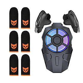 Ігровий комплект для гри на смартфоні: Кулер AK-03 MEMO + тригери з макросом + напальчники PLAYCAT 3 пари (6 шт.)