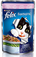 Консерви для кішок із фореллю та зеленим горошком у желе FELIX Fantastic (Фелікс), 20*100 гр