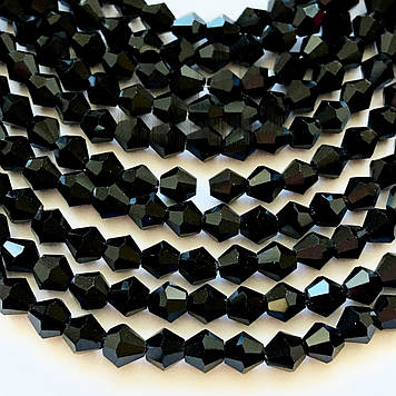 Бусини біконус 4 мм Колір Jet 1 шт.