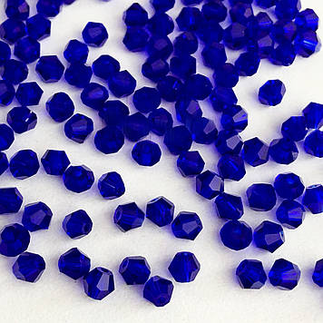 Бусини біконуси преміум Cobalt 4 mm (1 шт.)