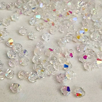 Біконуси Преміум, колір Crystal AB, 5 mm (1 шт.)