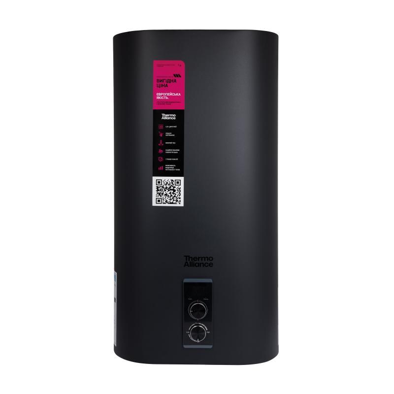 Водонагрівач електричний Thermo Alliance 80 л Black, плоский вертикальний, мокрий ТЕН 2 кВт (0,8+1,2) DT80V20G(PD)/2В, фото 1
