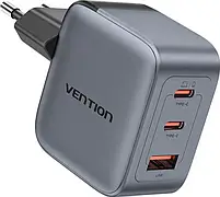Vention 70W GaN PD 1x USB-A 2x USB-C Grey, фото 2