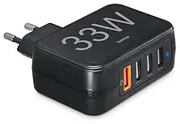 Hama Wall Charger 4-sockets QC3.0 USB-A 33W Black, фото 3