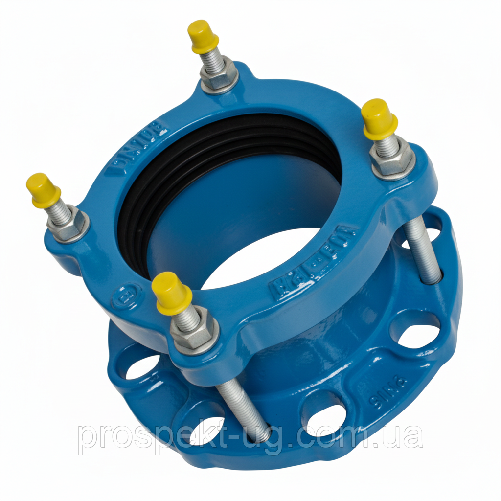 Адаптер фланцевий чавунний універсальний Ду50 (57-74) обтискний Blucast, фото 1