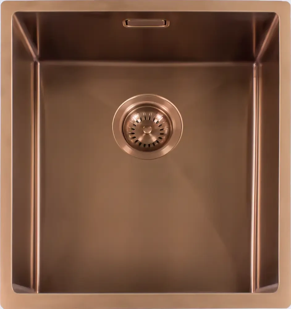 Євровентиль LIRA без переливу, сифон для кухонної мийки, євро вентиль. Браширована мідь