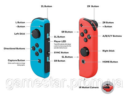 Joy-Con Nintendo Switch Left Right Neon Red Blue, ціна: 4250