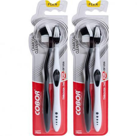 Зубні щітки "Cobor" 18см на блістері 2шт з рухомою головкою E-878 MZOPT, фото 1