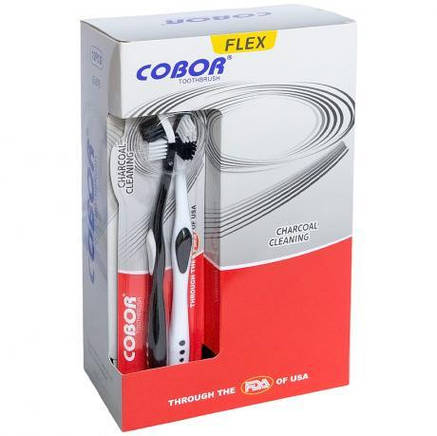 Зубні щітки "Cobor" 18см на блістері 2шт з рухомою головкою E-878 MZOPT, фото 2