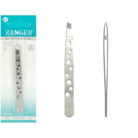 Пінцет скошений "Zingko Classic" сталь, з дірочками 9,5 см X1-14 MZOPT