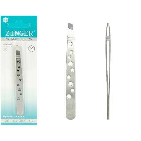 Пінцет скошений "Zingko Classic" сталь, з дірочками 9,5 см X1-14 MZOPT, фото 1