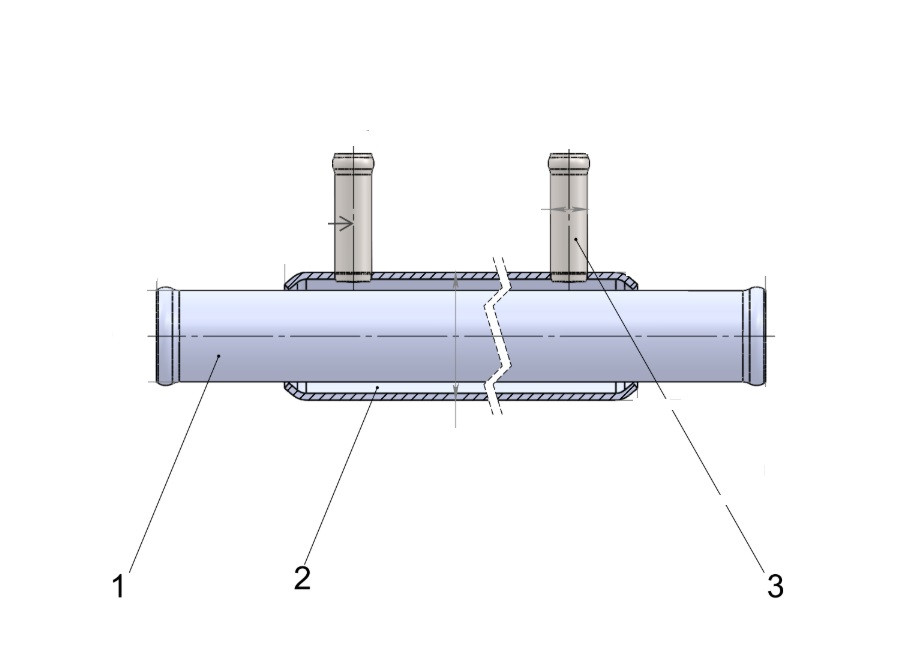Підігрівач палива (антифріз - 30 мм; паливо - 8 мм) з нержавіючої сталі (Р409), фото 1