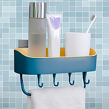 Підвісна полиця з гачками у ванну кімнату CHOPPER XL-257 темно-синій (205/2410)