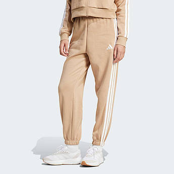 Джогери Essentials 3-Stripes Fleece Loose-Fit Adidas JX7699, Коричневий, Розмір — L