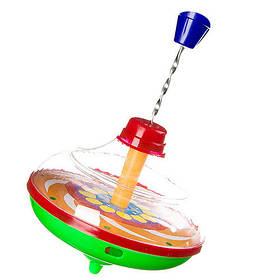 Дитяча іграшка Дзига заводна 850 в сітці, висота 13 см Зелений METR+ yY.