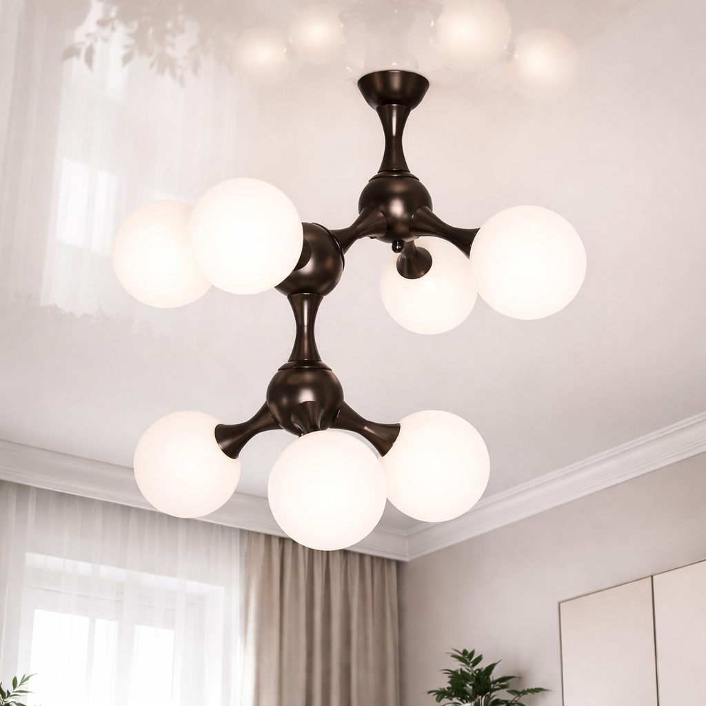 Стельова люстра з кулями Levistella цоколь G9 ламп 7 шт колір Чорний LVS5241, фото 1