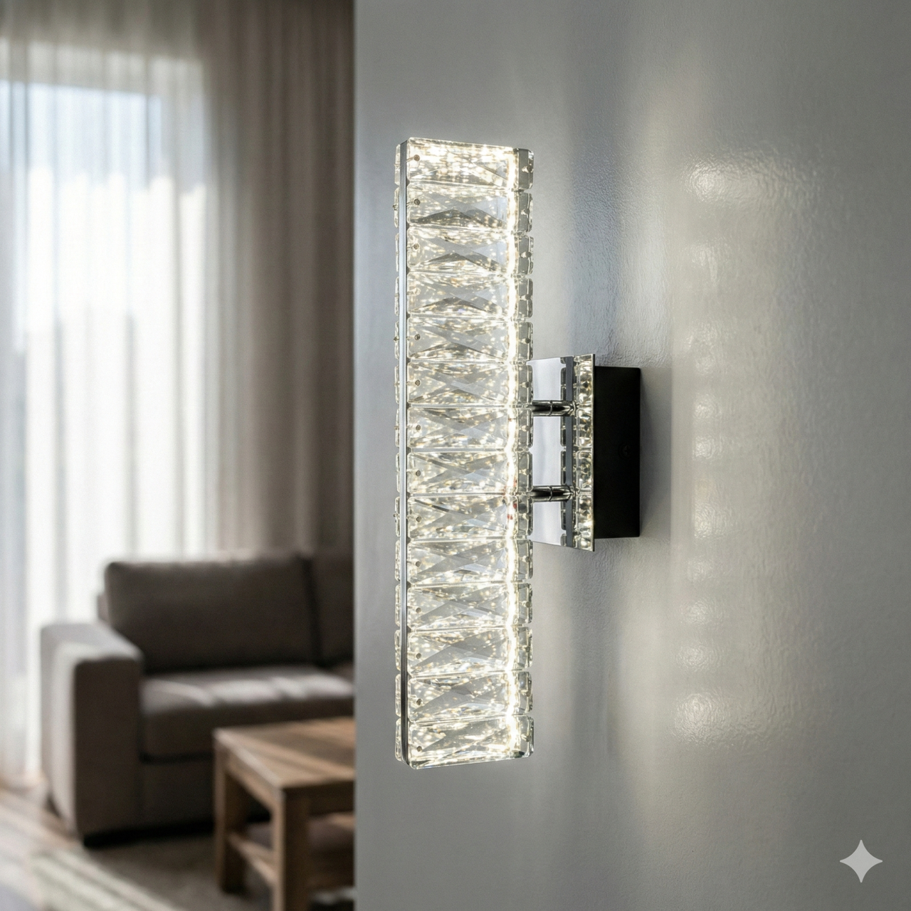 LED світильник кришталевий Diasha 8W колір Хром D88010/B-320CH, фото 1