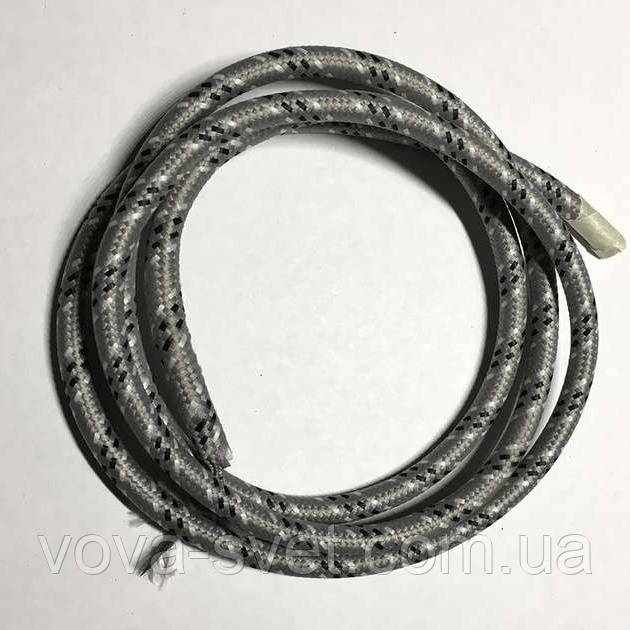 Дріт у тканинному обплетенні (Factory) / Сірий чорно-білий