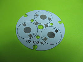 Монтажна пластина LED лампи 3W, 3*1W світлодіодів, CQ-LV8110 d=45mm