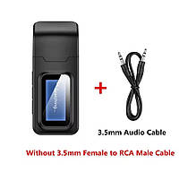 USB Bluetooth 5.0 Передавач / Приймач 2в1 LCD | AUX | Бездротовий аудіо адаптер для ТВ, авто,ПК, навушників