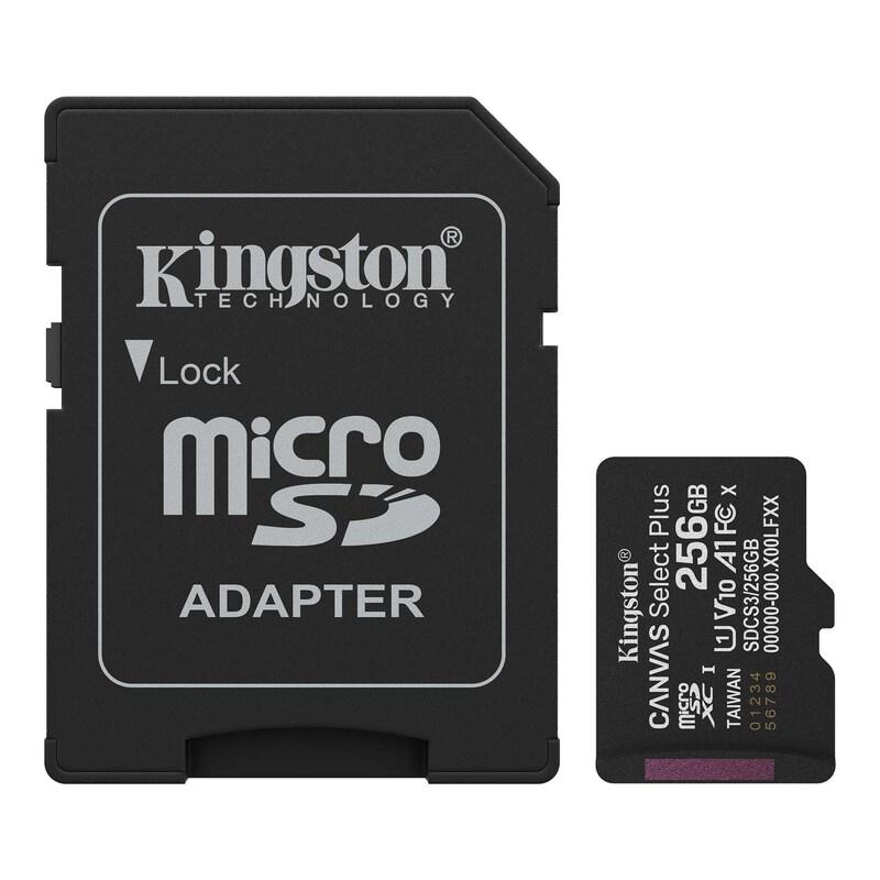 Карта пам'яті microSDXC (UHS-1) Kingston Canvas Select Plus Gen3 256Gb class 10 А1 (R-150MB/s) (adapter SD)