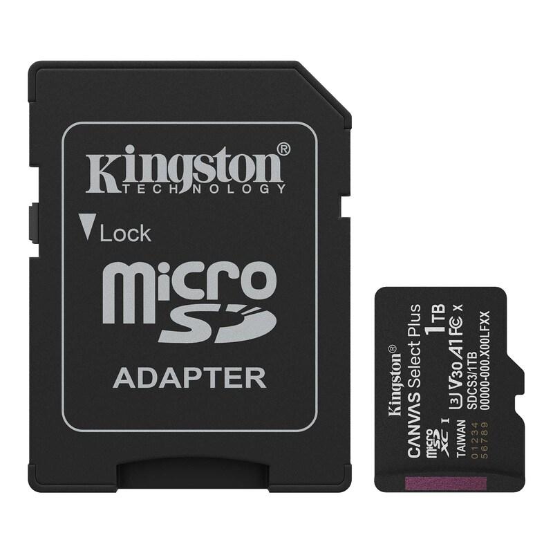 Карта пам'яті microSDXC (UHS-1 U3) Kingston Canvas Select Plus Gen3 1Tb class 10 А1 V30 (R-150MB/s) (adapter SD)
