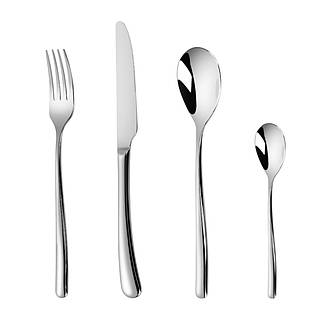 Набор столовых приборов Mirror Silver, 4 предмета, нержавеющая сталь, серебро