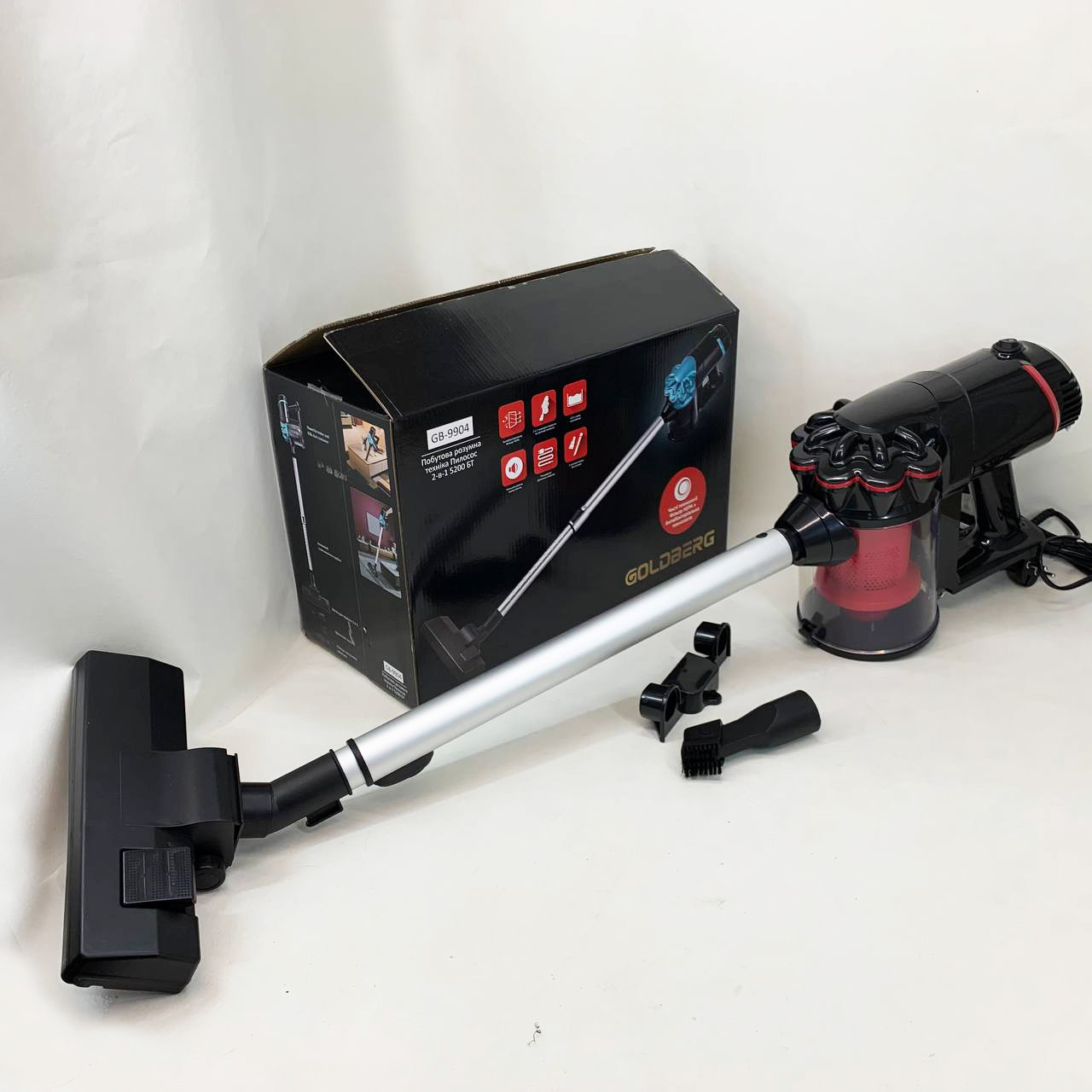 Пилосос без мішка для збору пилосос ручний GOLDBERG GB-9904 5200 Вт, Топ вертикальних пилососів PM-68, фото 1