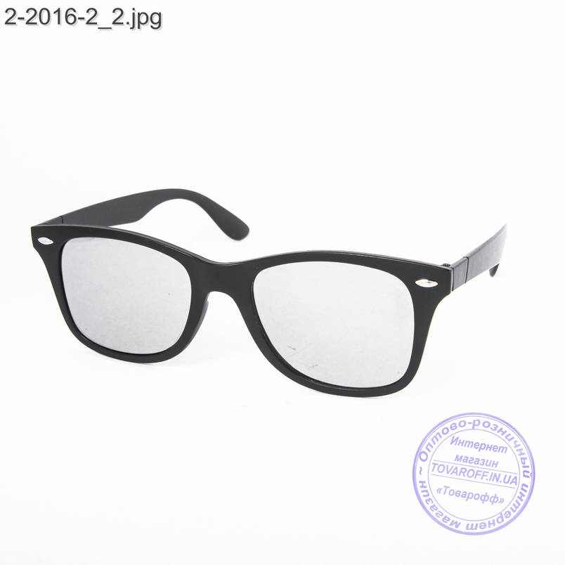 Сонцезахисні окуляри унісекс - чорні дзеркальні -2-2016-2, фото 1