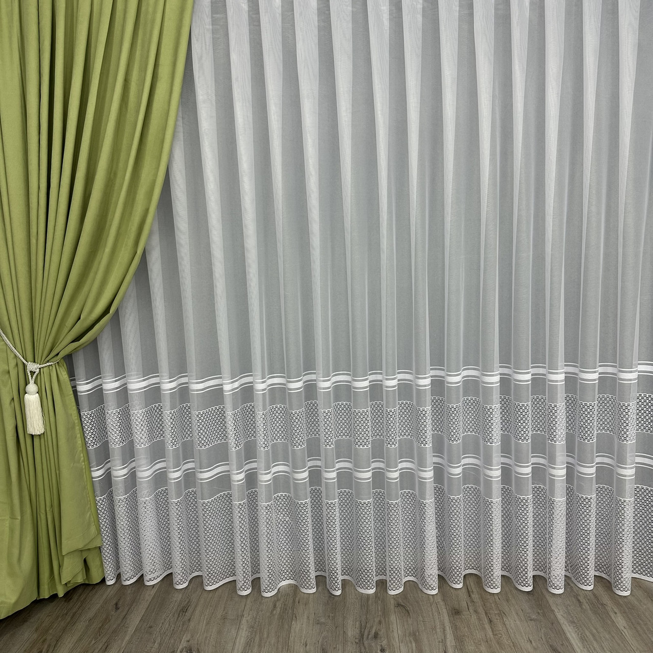 Гардина жаккард 18601 білий на відріз