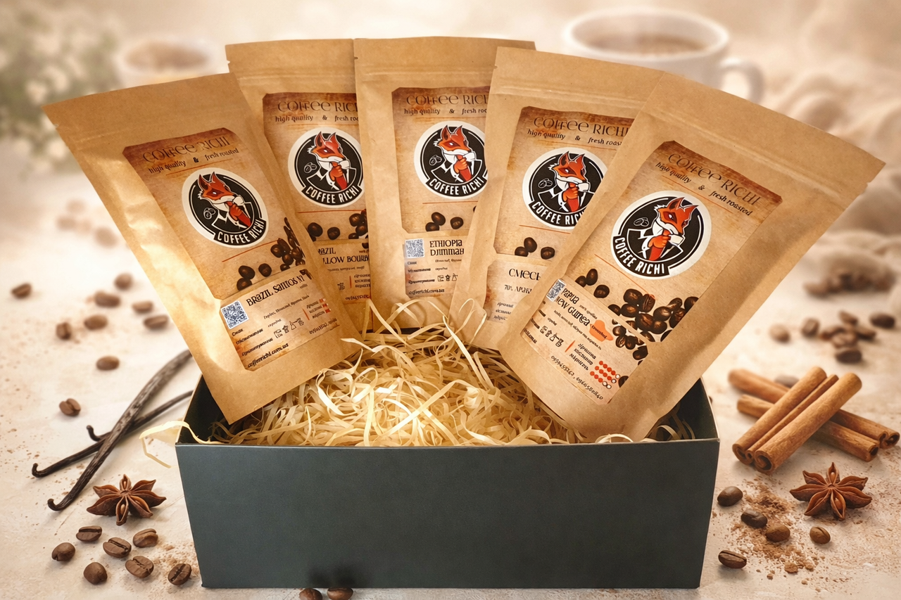 Подарунковий набір №1 - кава арабіка 5 уп по 100 гр, мелена, фото 1