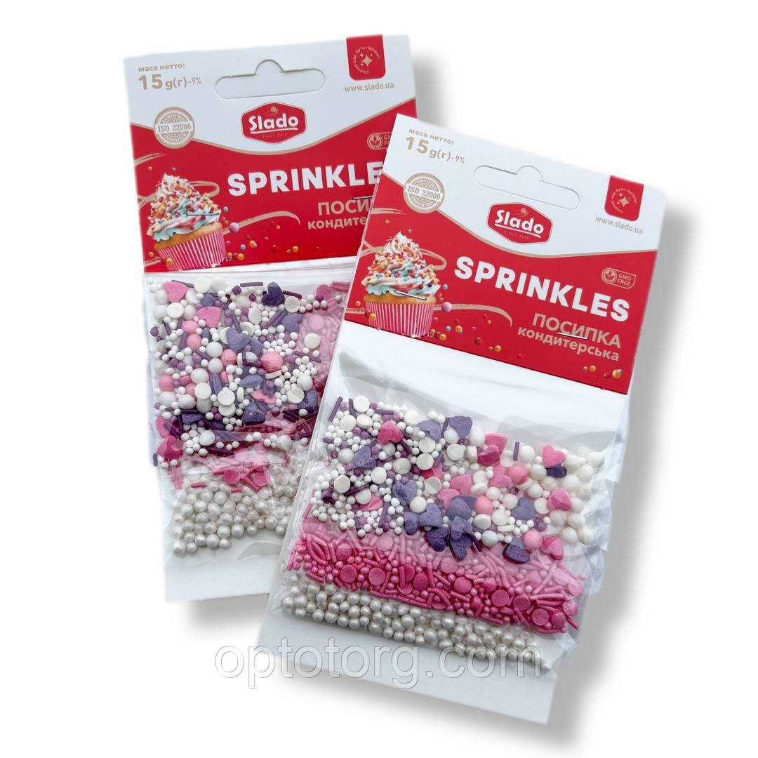 Посипка в стіках  кульки  + фігурні мікс 15 г (3 стіки), фото 1