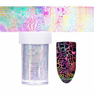 Фольга для литья в баночке 1 м голограмма абстракция